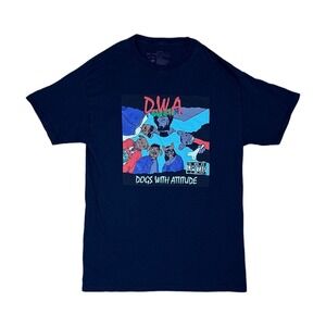 Dog Limited D.W.A. Dogs With Attitude Graphic T-Shirt Mens Large Black Excellent